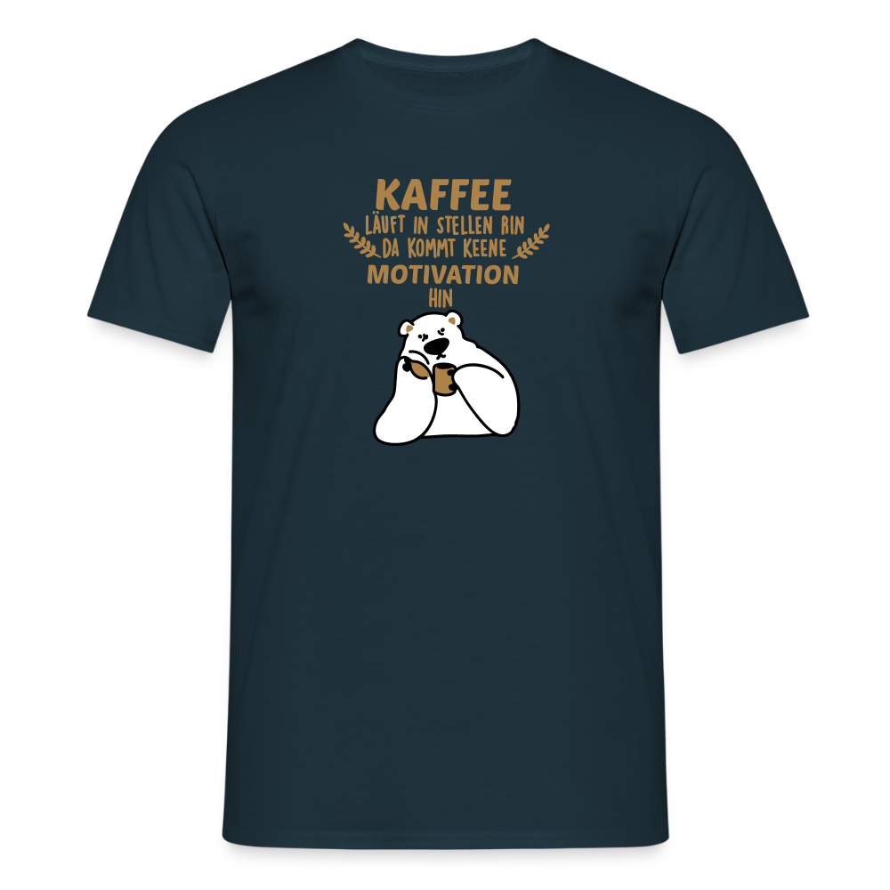 Kaffee motiviert - Männer Premium T-Shirt - Navy