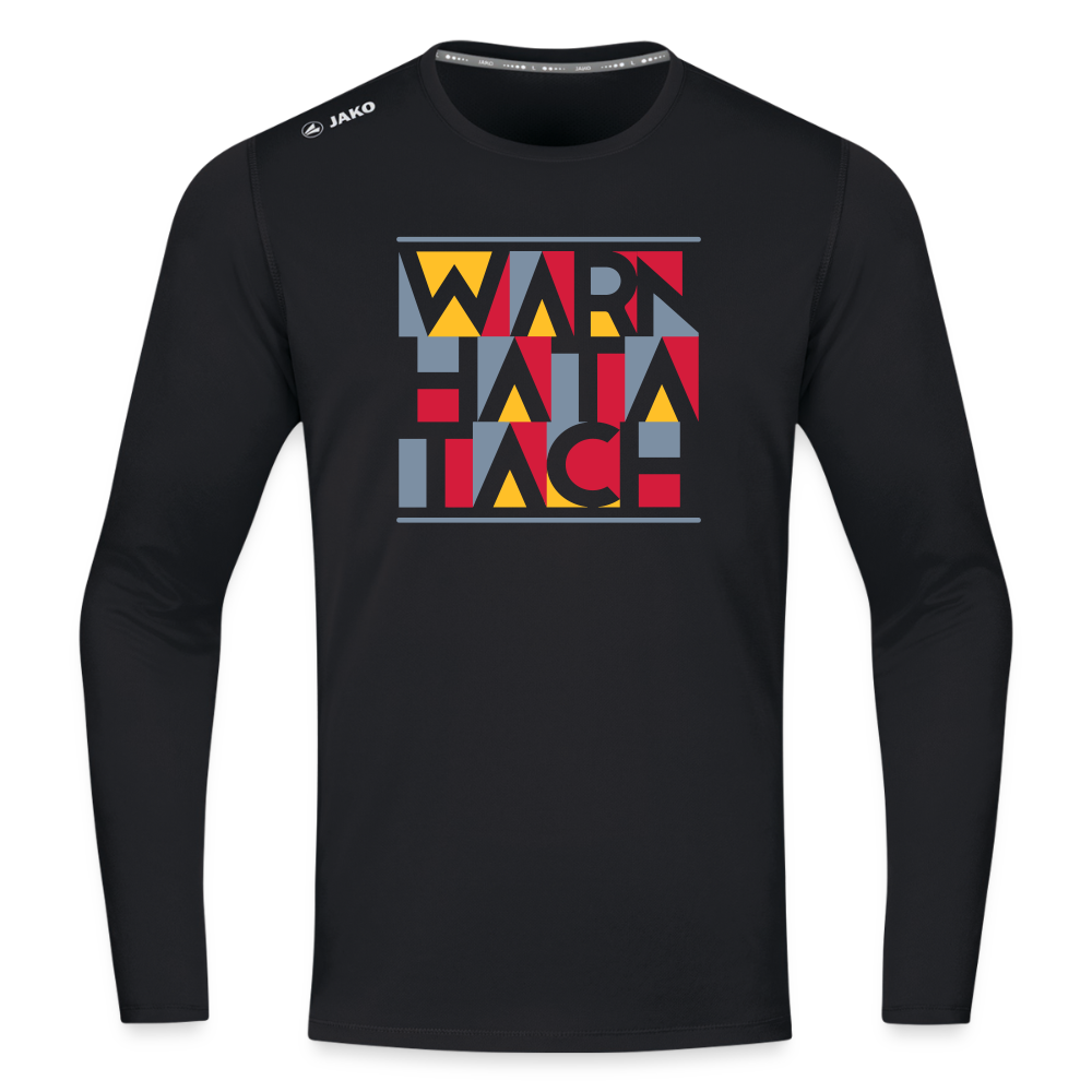 Warn Hata Tach - Männer Sport Langamshirt - Schwarz
