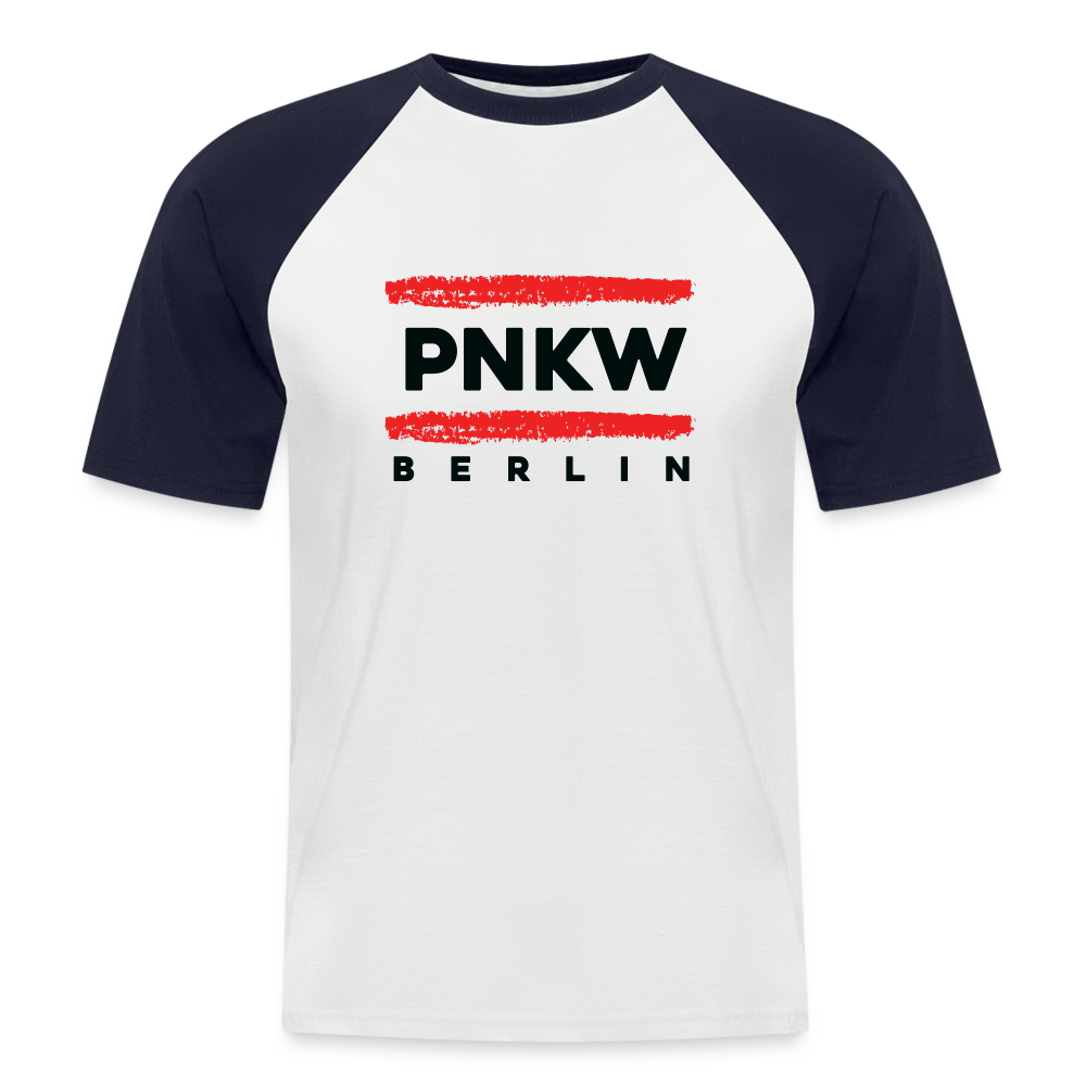 PNKW - Männer Baseball T-Shirt - Weiß/Navy