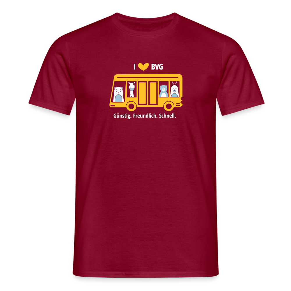 I love BVG - Männer Premium T-Shirt - Ziegelrot