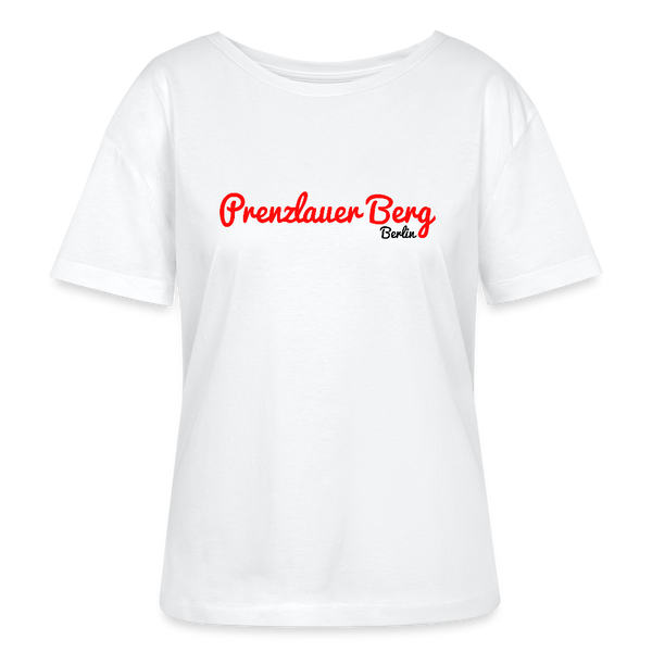 Prenzlauer Berg Berlin - Relaxed Rundhals Frauen Bio-T-Shirt - Weiß