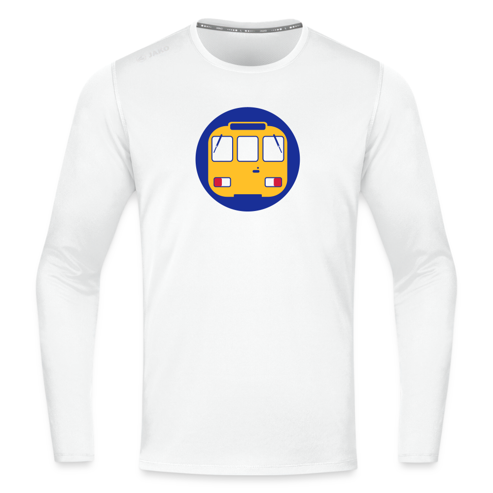 U-Bahntunnel - Männer Sport Langamshirt - Weiß