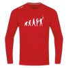 Evolution - Männer Sport Langamshirt - Rot