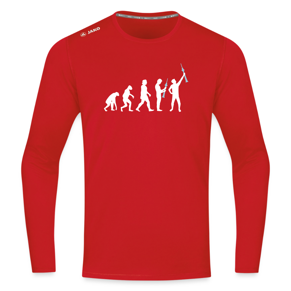 Evolution - Männer Sport Langamshirt - Rot