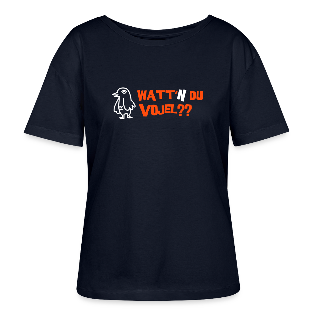 Watt'n du Vojel - Relaxed Rundhals Frauen Bio-T-Shirt - Navy