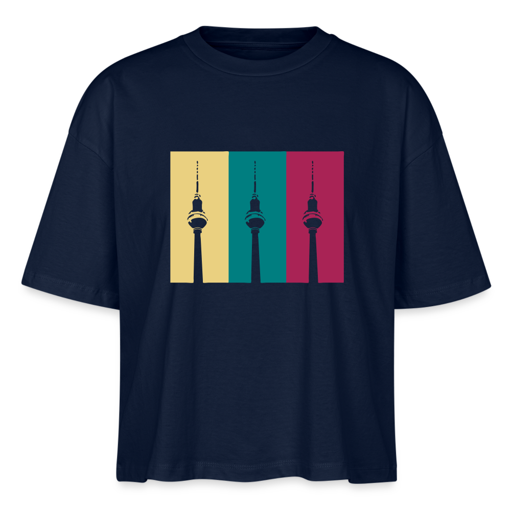 Berlin Retro - Frauen Bio T-Shirt - Navy