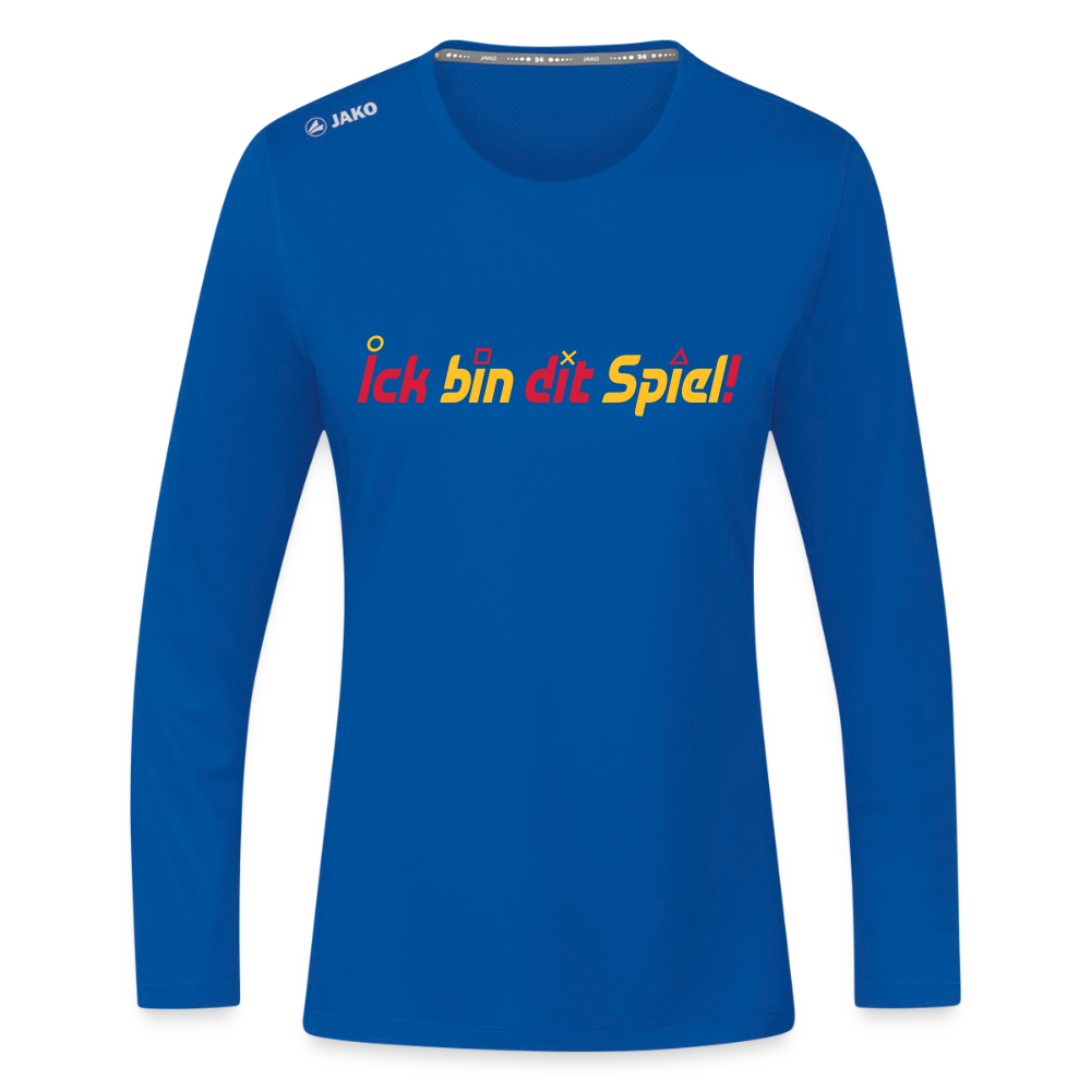 Ick bin dit Spiel! - Frauen Sport Langarmshirt - Royalblau