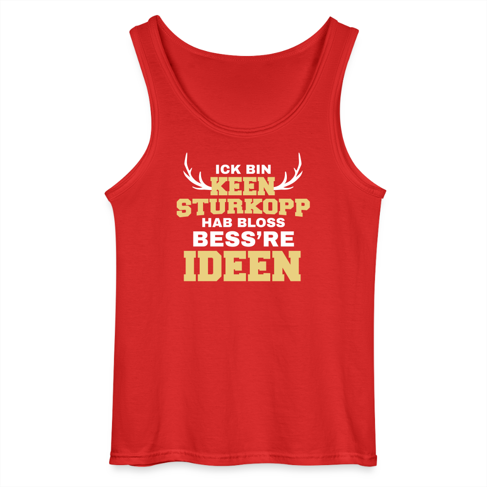 Ick bin keen Sturkopp - Männer Tank Top - Rot