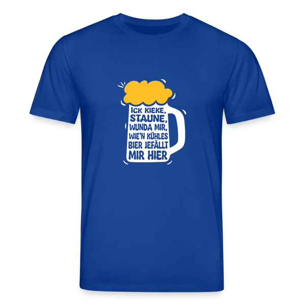 Ick kieke, staune, wunda mir, wie'n kühles Bier jefällt mir hier - Unisex Bio T-Shirt - Dunkelblau