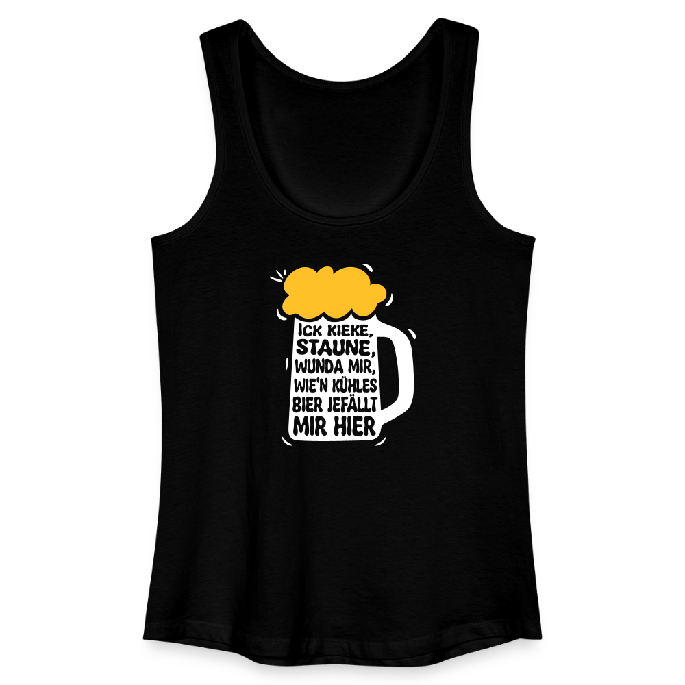 Ick kieke, staune, wunda mir, wie'n kühles Bier jefällt mir hier - Frauen Bio Tank Top - Schwarz