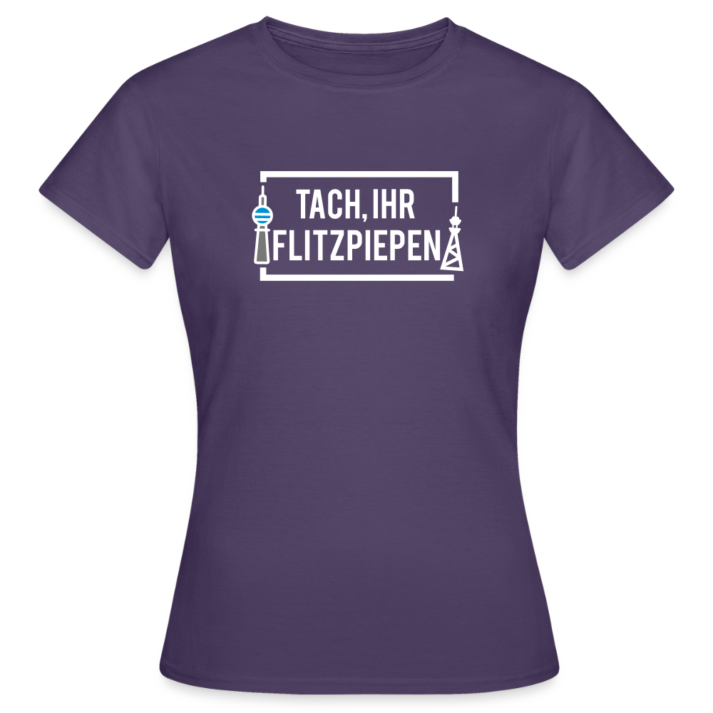 Tach ihr Flitzpiepen - weiß - Frauen Premium T-Shirt - Dunkellila