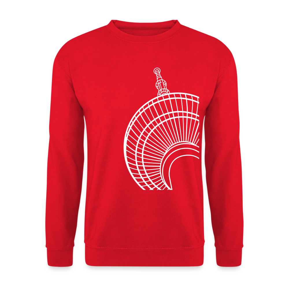 Der Turm von unten - weiß - Unisex Pullover - Rot