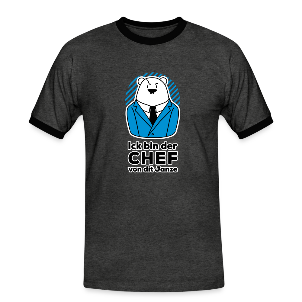 Chef - Männer Ringer T-Shirt - Anthrazit/Schwarz