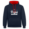 Opa wees allet - Kontrast Hoodie - Navy/Rot