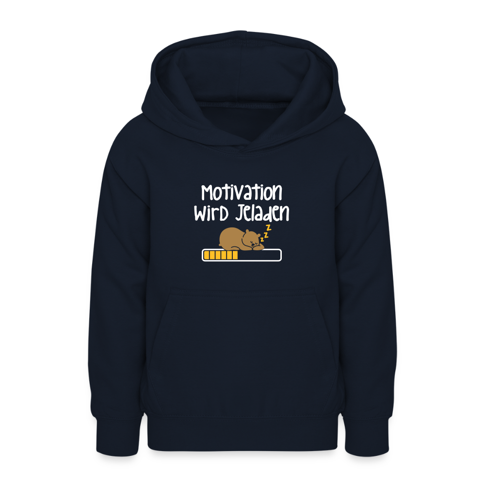 Motivation Wird Jeladen Warten - Teenager Hoodie - Navy