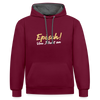 Episch! Von Jeburt an - Kontrast Hoodie - Weinrot/Anthrazit