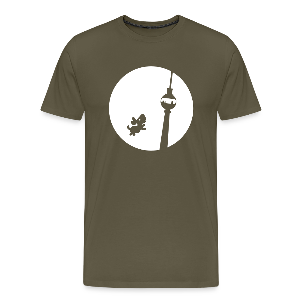 Hund am Fernsehturm - Männer Premium T-Shirt - Khaki