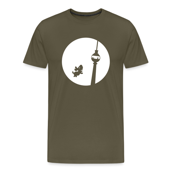 Hund am Fernsehturm - Männer Premium T-Shirt - Khaki