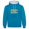 Keen Bock uff Heck Meck - Kontrast Hoodie - Pfauenblau/Grau meliert