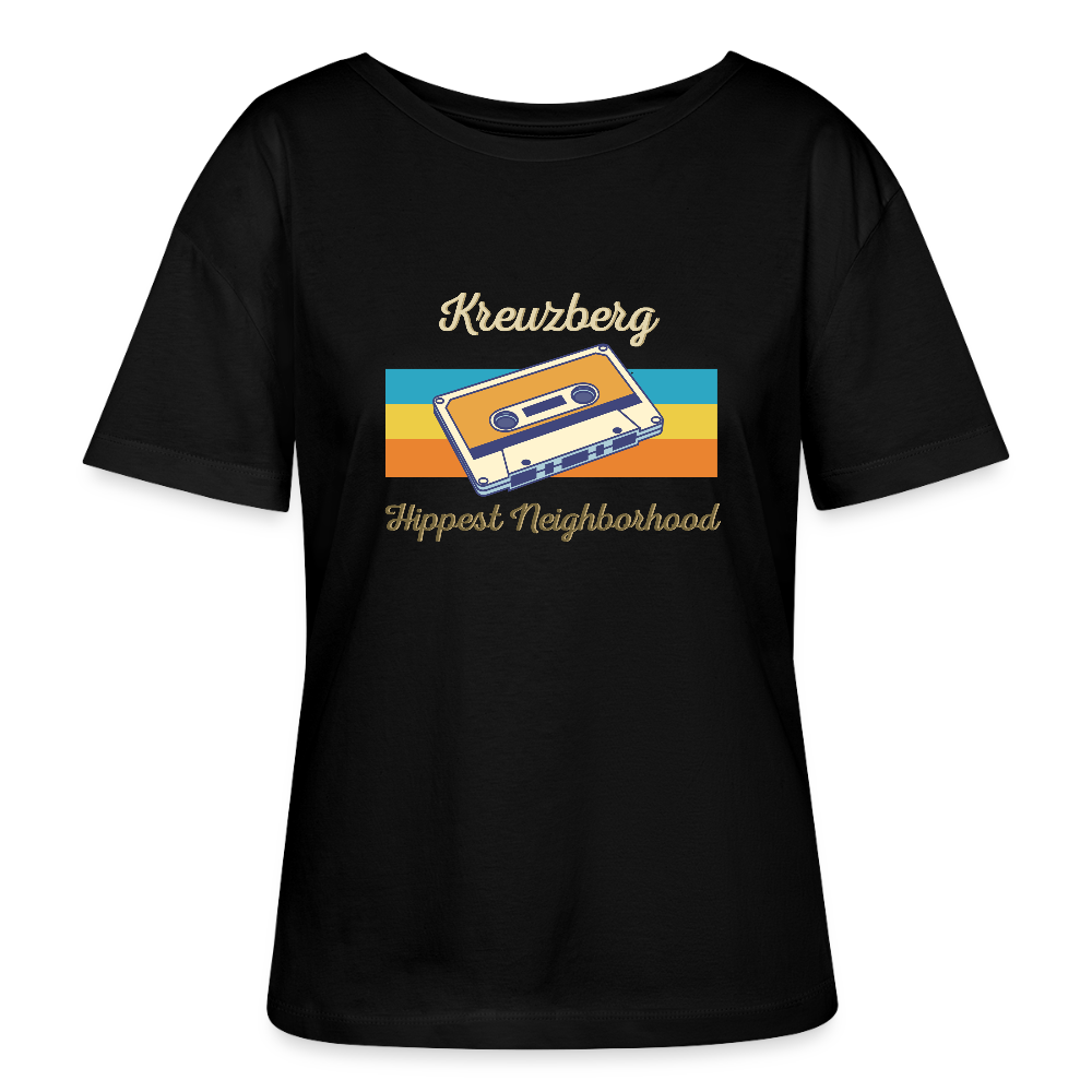 Kreuzberg Hippest Neighborhood - Relaxed Rundhals Frauen Bio-T-Shirt - Schwarz