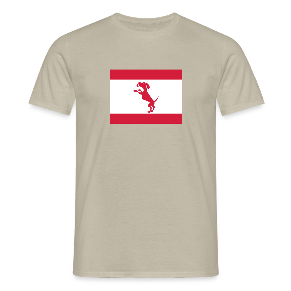 Berliner Flagge mit Hund - Männer Premium T-Shirt - Sandbeige