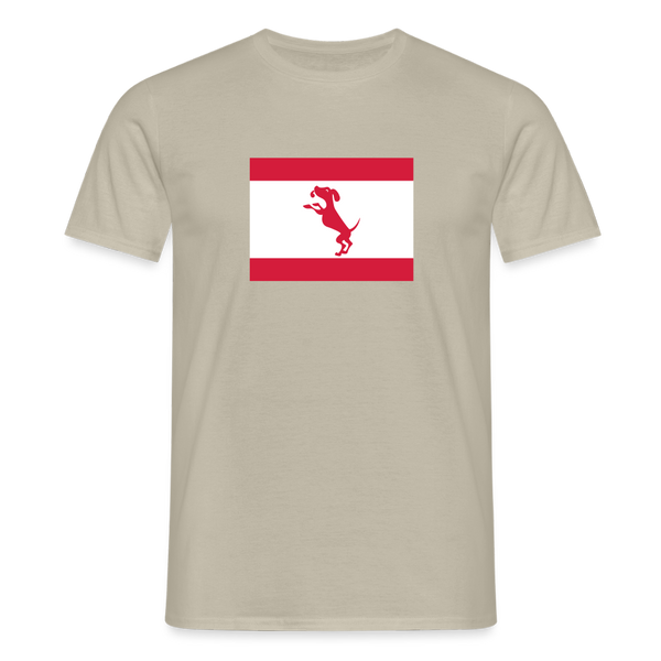 Berliner Flagge mit Hund - Männer Premium T-Shirt - Sandbeige