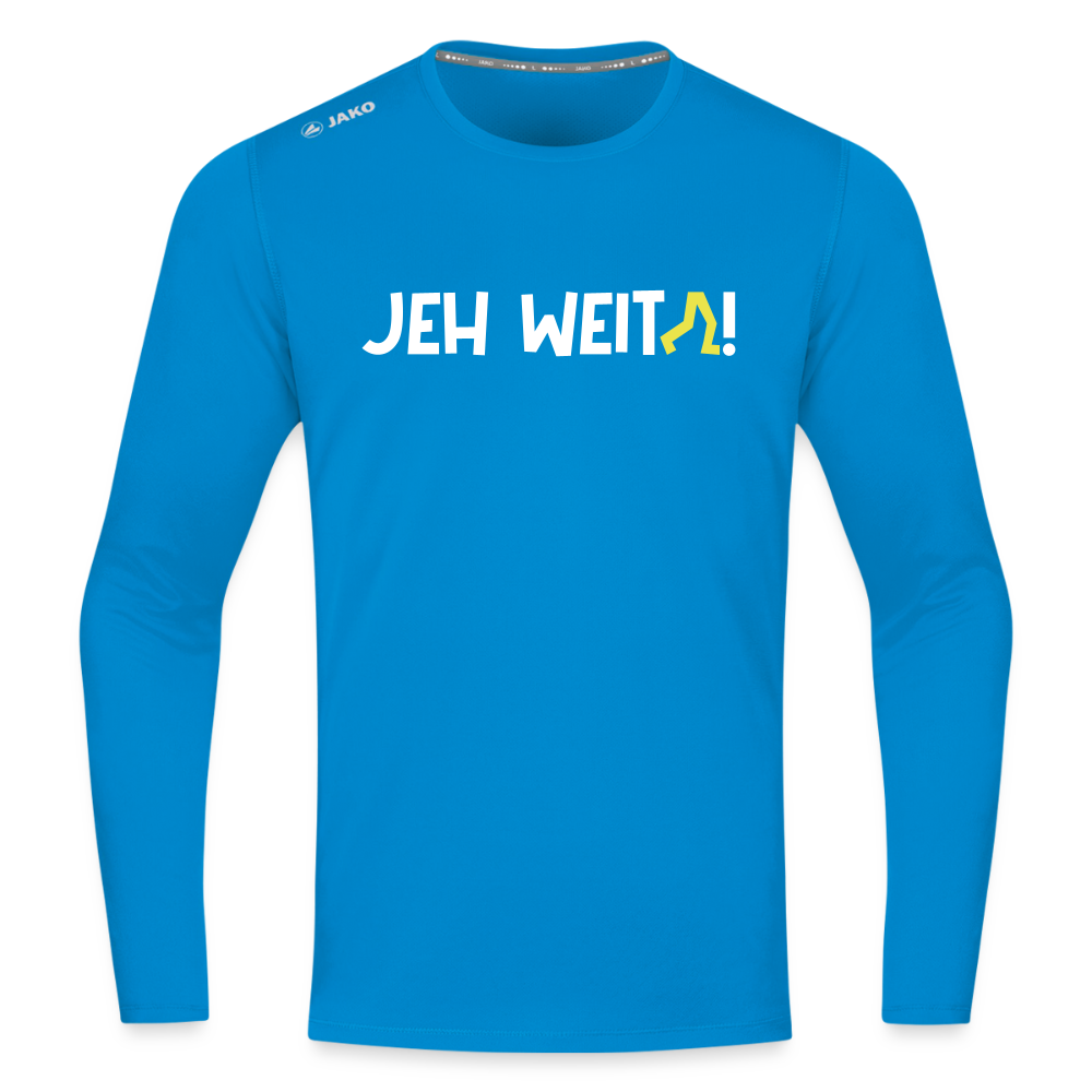 Jeh Weita! - Männer Sport Langamshirt - Saphirblau