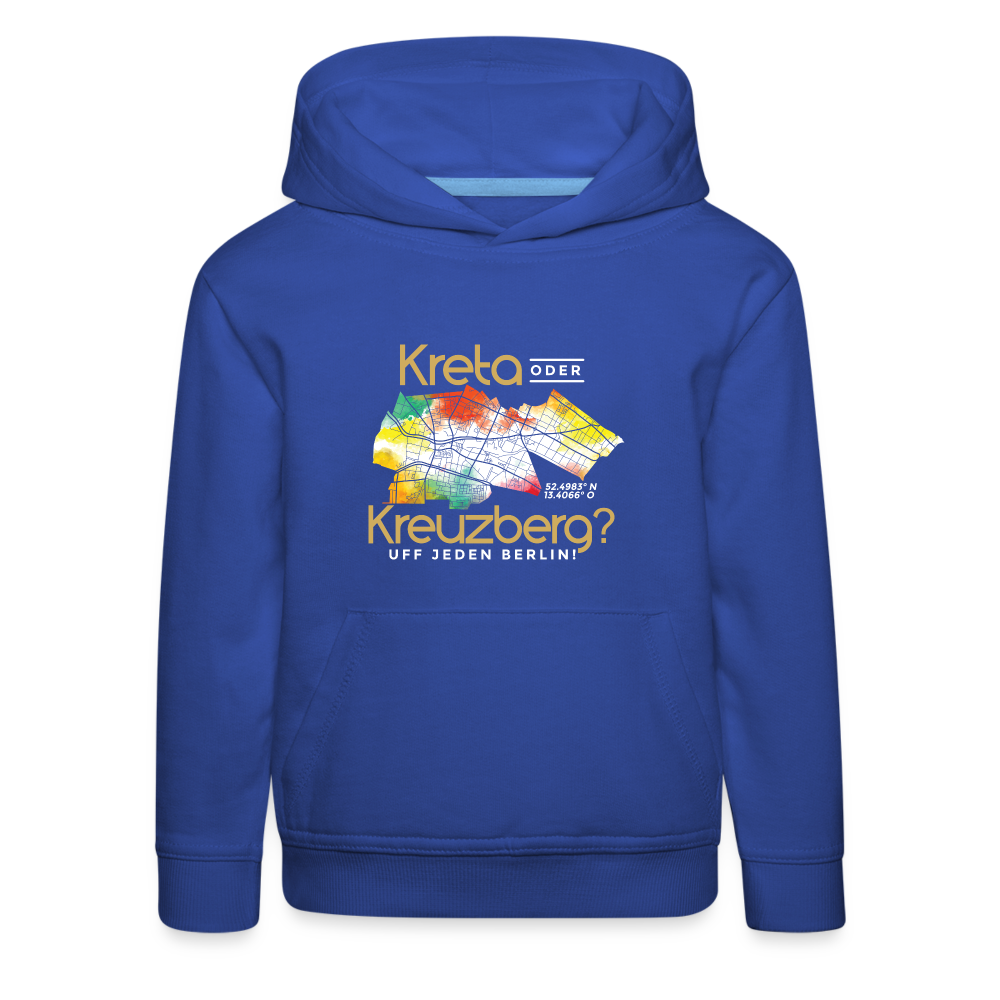 Kreta oder Kreuzberg - Kinder Premium Hoodie - Royalblau