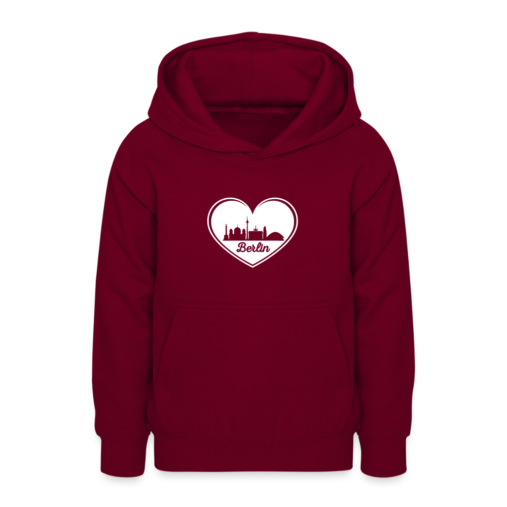 I love Berlin weiß - Teenager Hoodie - Bordeaux