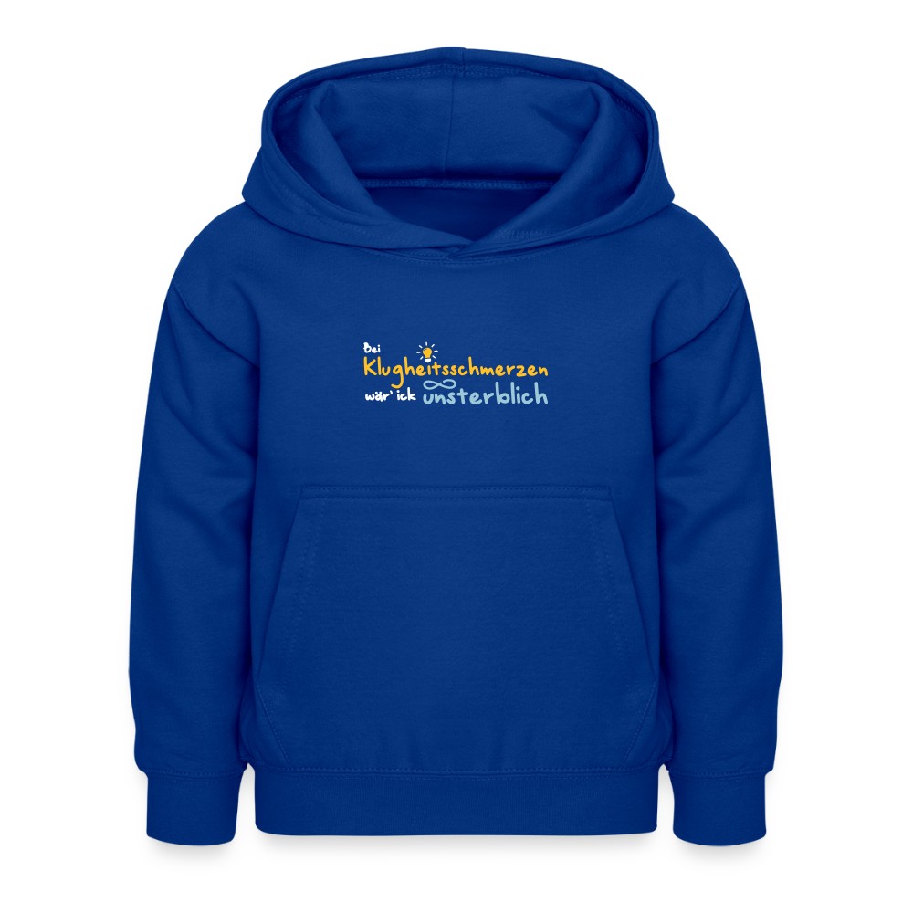 Bei Klugheitsschmerzen wär' ick unsterblich - Kinder Hoodie - Royalblau