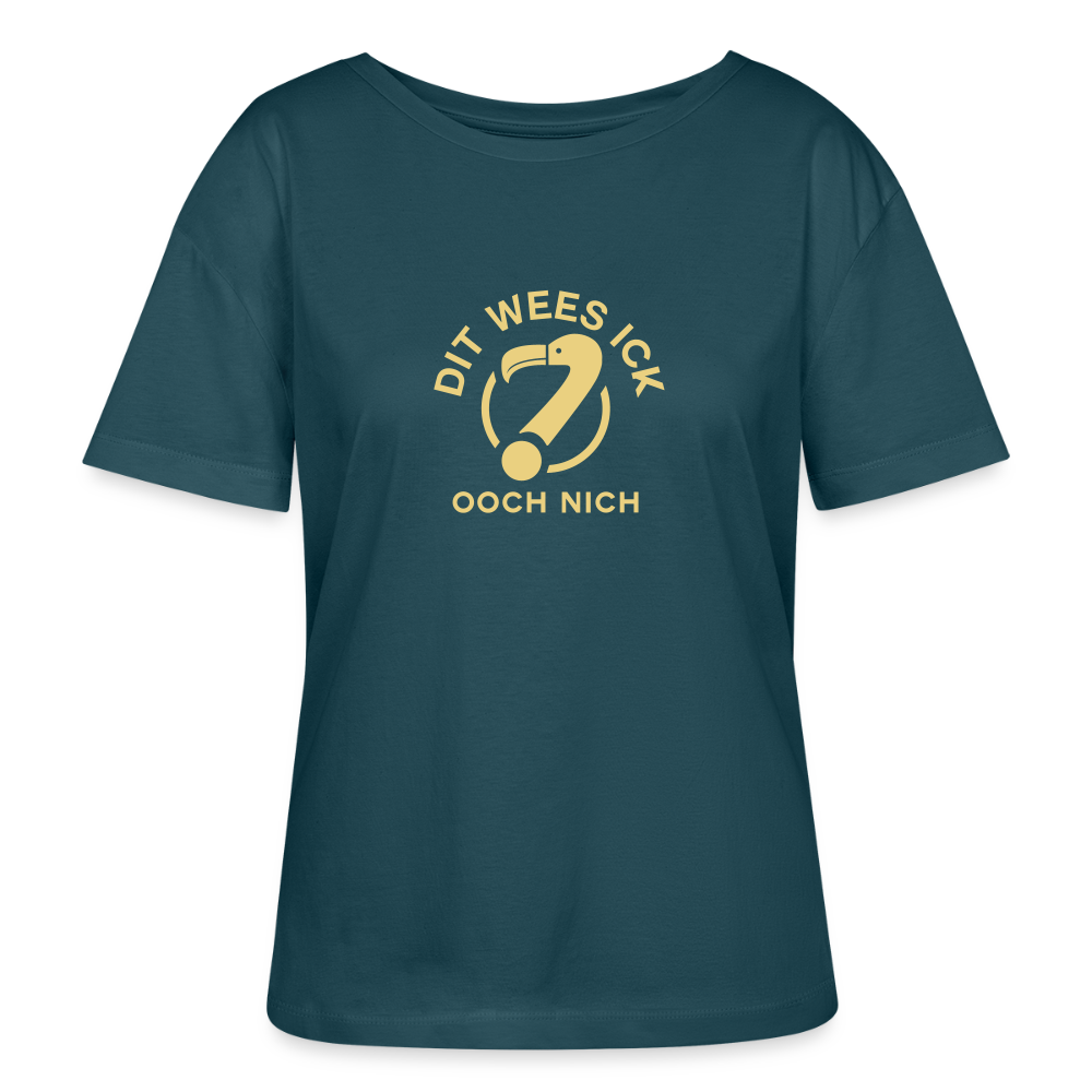 Dit Wees Ick Ooch Nich - Relaxed Rundhals Frauen Bio-T-Shirt - Dunkles Petrol