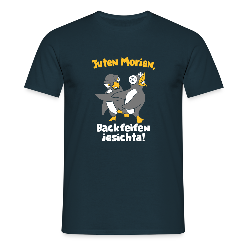 Juten Morjen, Backfeifenjesichta! - Männer Premium T-Shirt - Navy