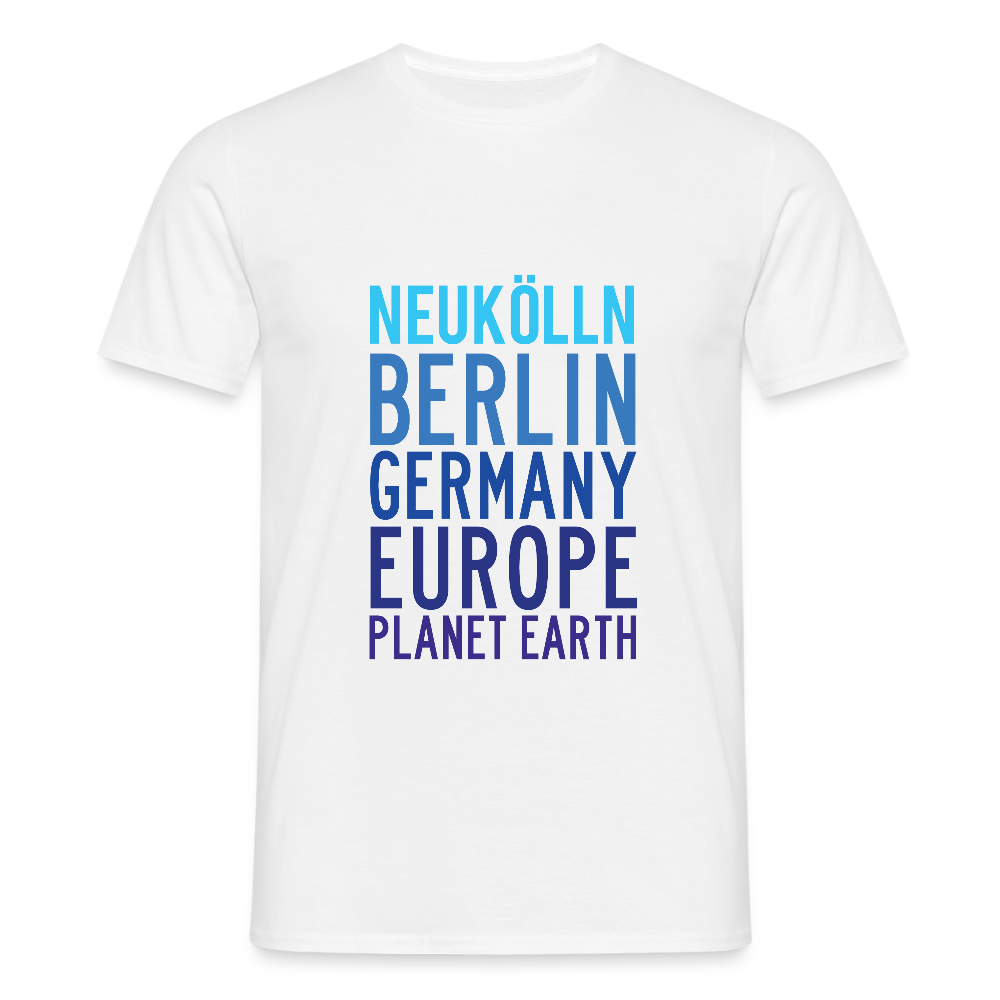Neukölln Planet Earth - Männer Premium T-Shirt - Weiß