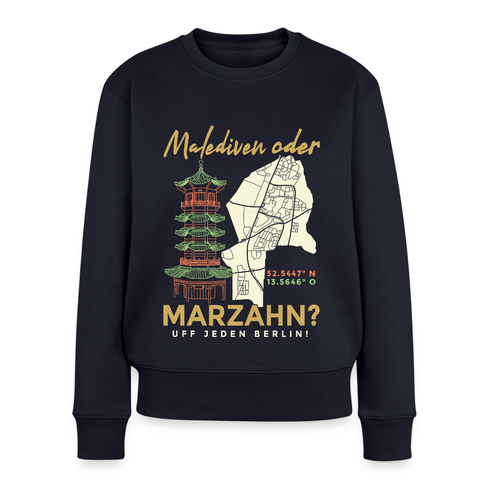 Malediven oder Marzahn - Frauen Premium Pullover - Navy