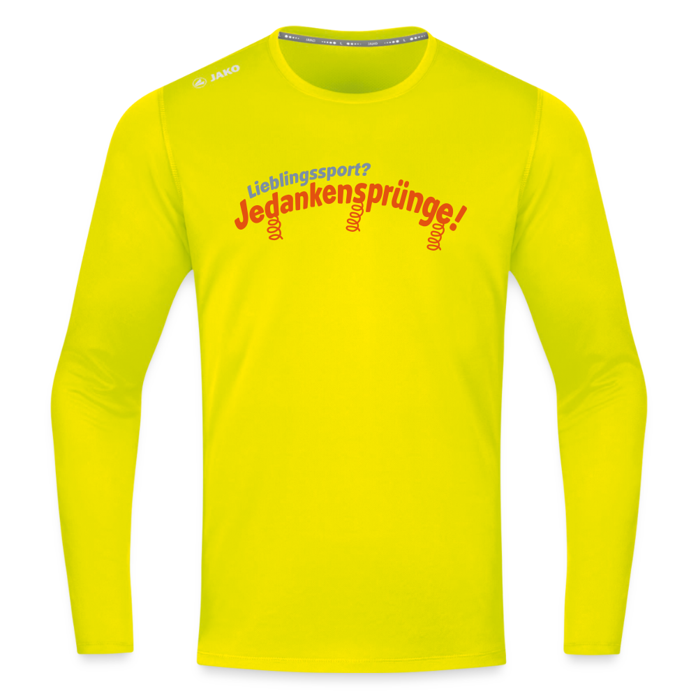 Lieblingssport? Jedankensprünge! - Männer Sport Langamshirt - Neongelb