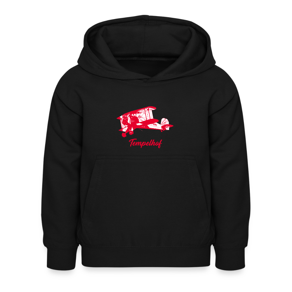 Tempelhof Flugzeug rot - Kinder Hoodie - Schwarz