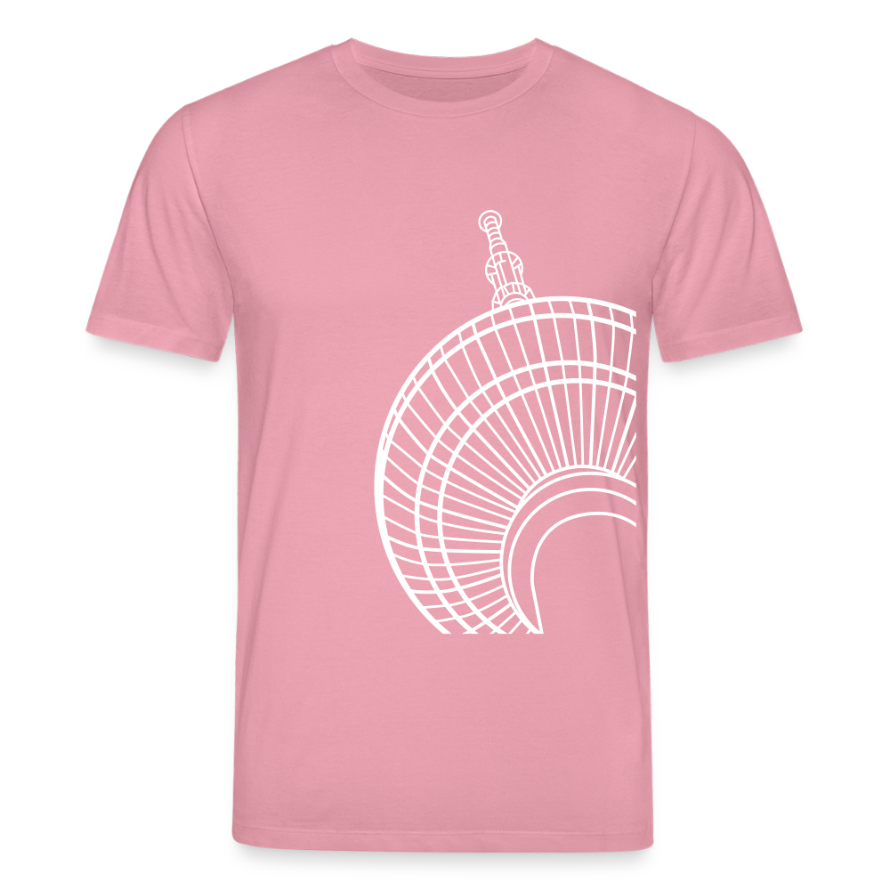Der Turm von unten - weiß - Unisex Bio T-Shirt - Lila Traum