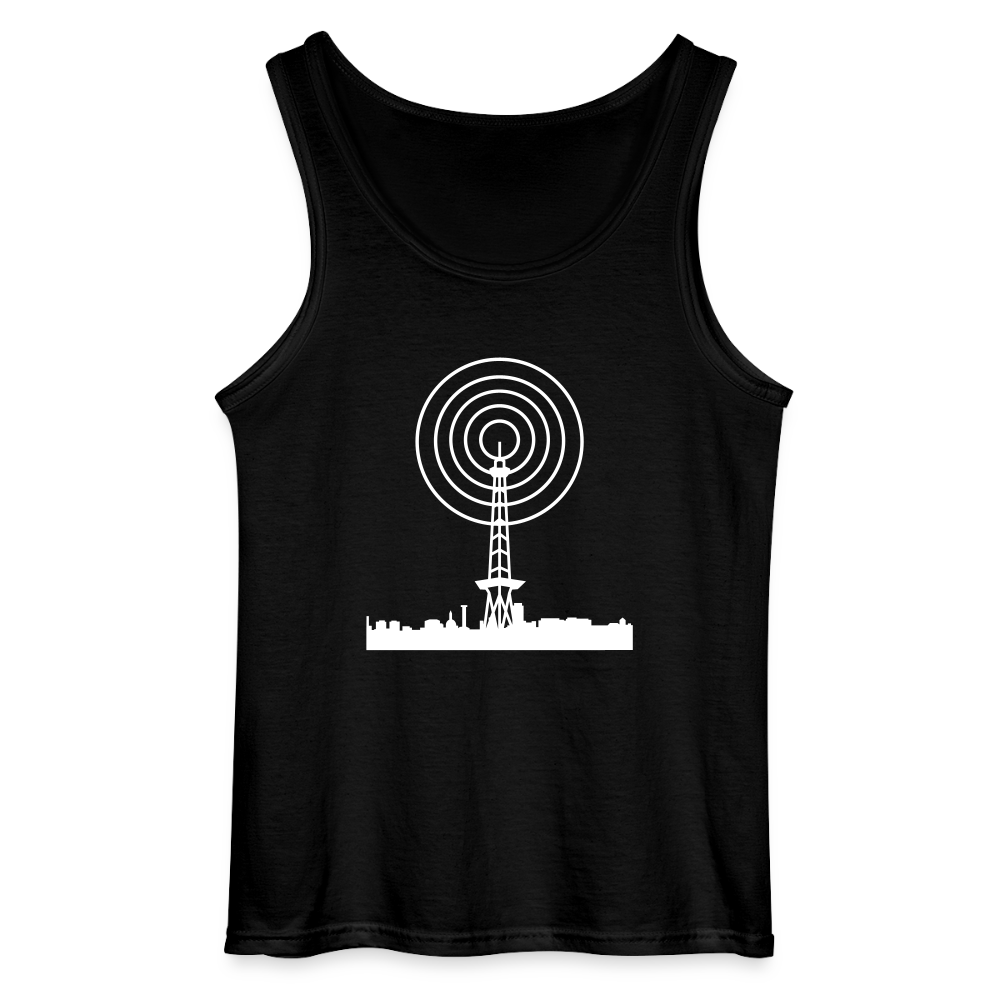 Funkturm im Fokus - Männer Tank Top - Schwarz