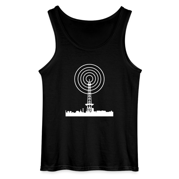 Funkturm im Fokus - Männer Tank Top - Schwarz