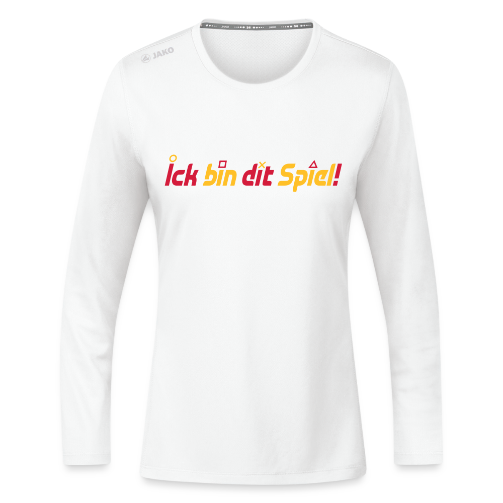 Ick bin dit Spiel! - Frauen Sport Langarmshirt - Weiß