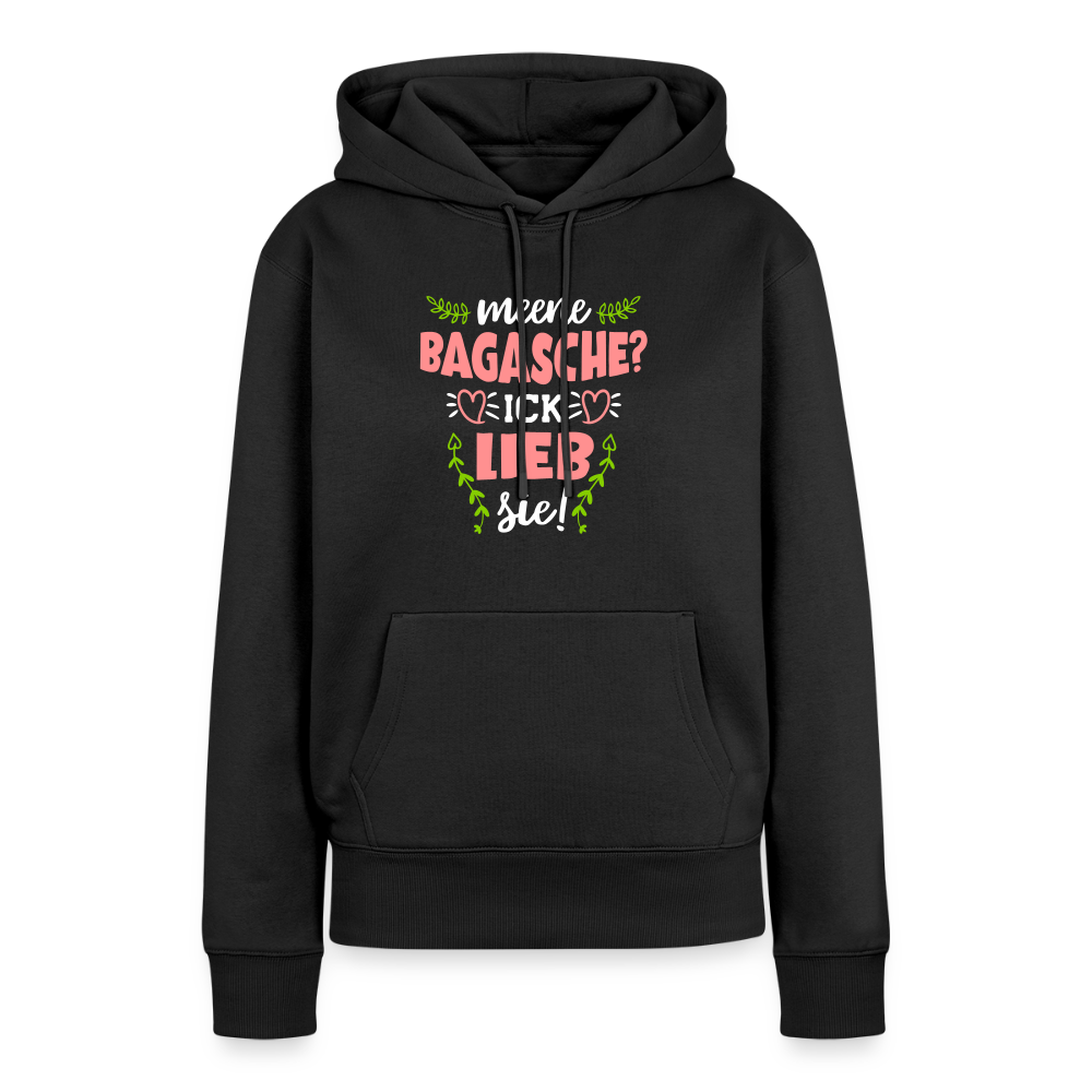 Meene Bagasche Ick Lieb Sie - Frauen Premium Hoodie - Schwarz