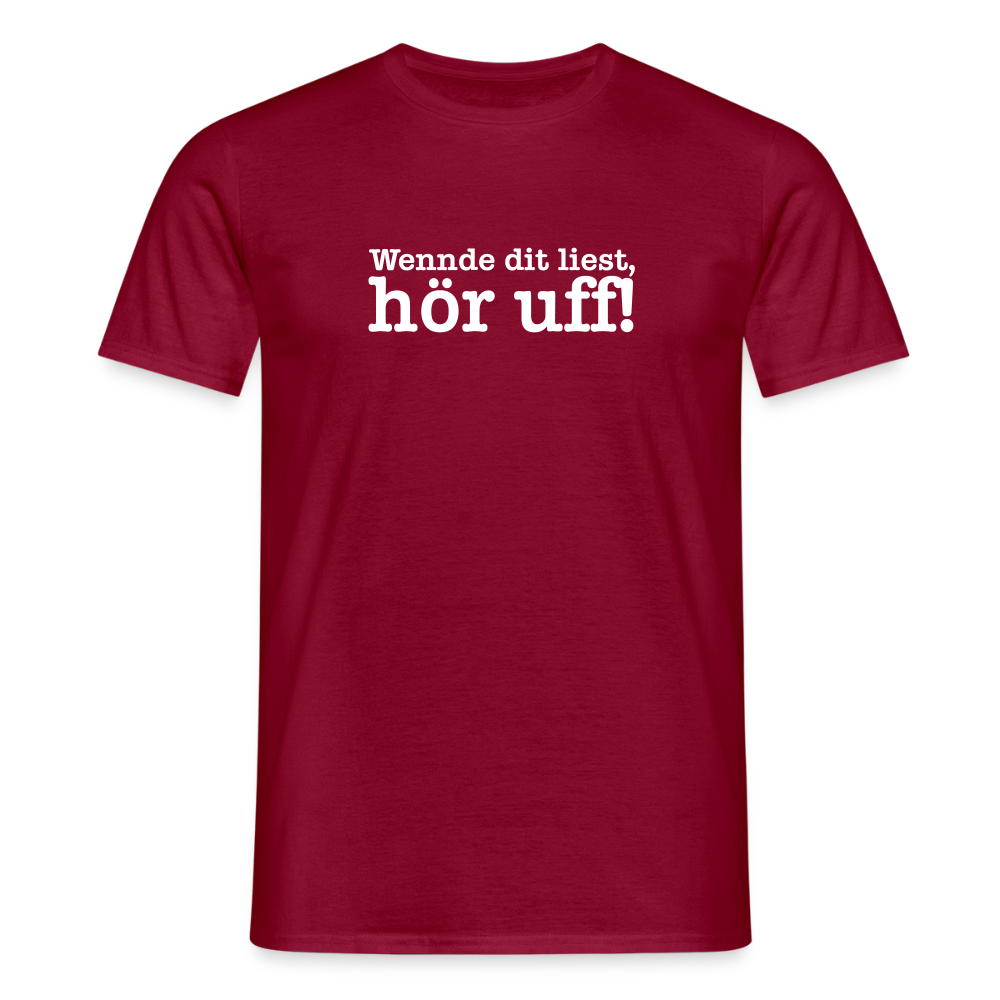 Wenn de dit liest, hör uf! - Männer Premium T-Shirt - Ziegelrot