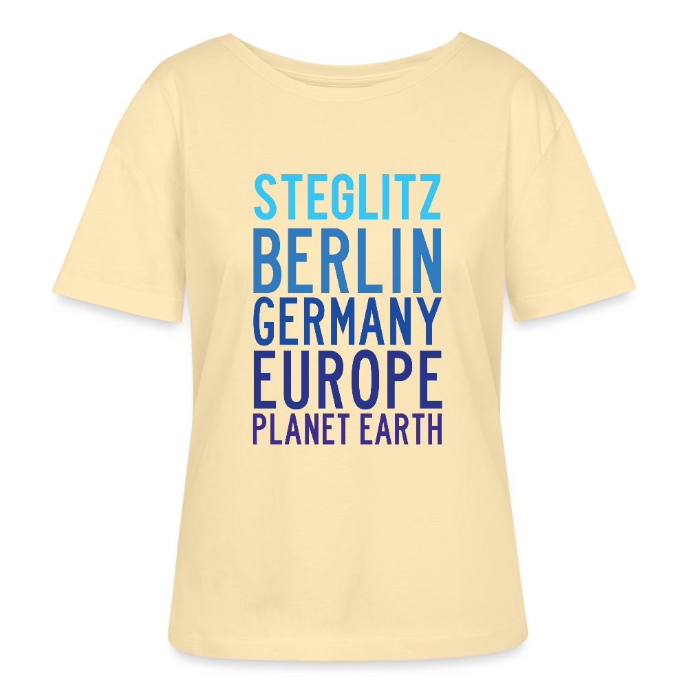Steglitz Planet Earth - Relaxed Rundhals Frauen Bio-T-Shirt - Creme