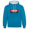 Mein Kiez meine Heimat - Kontrast Hoodie - Pfauenblau/Grau meliert