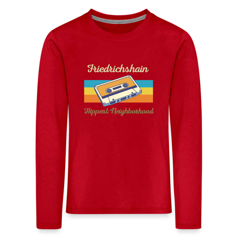 Friedrichshain Hippest Neighborhood - Kinder Langarmshirt - Rot
