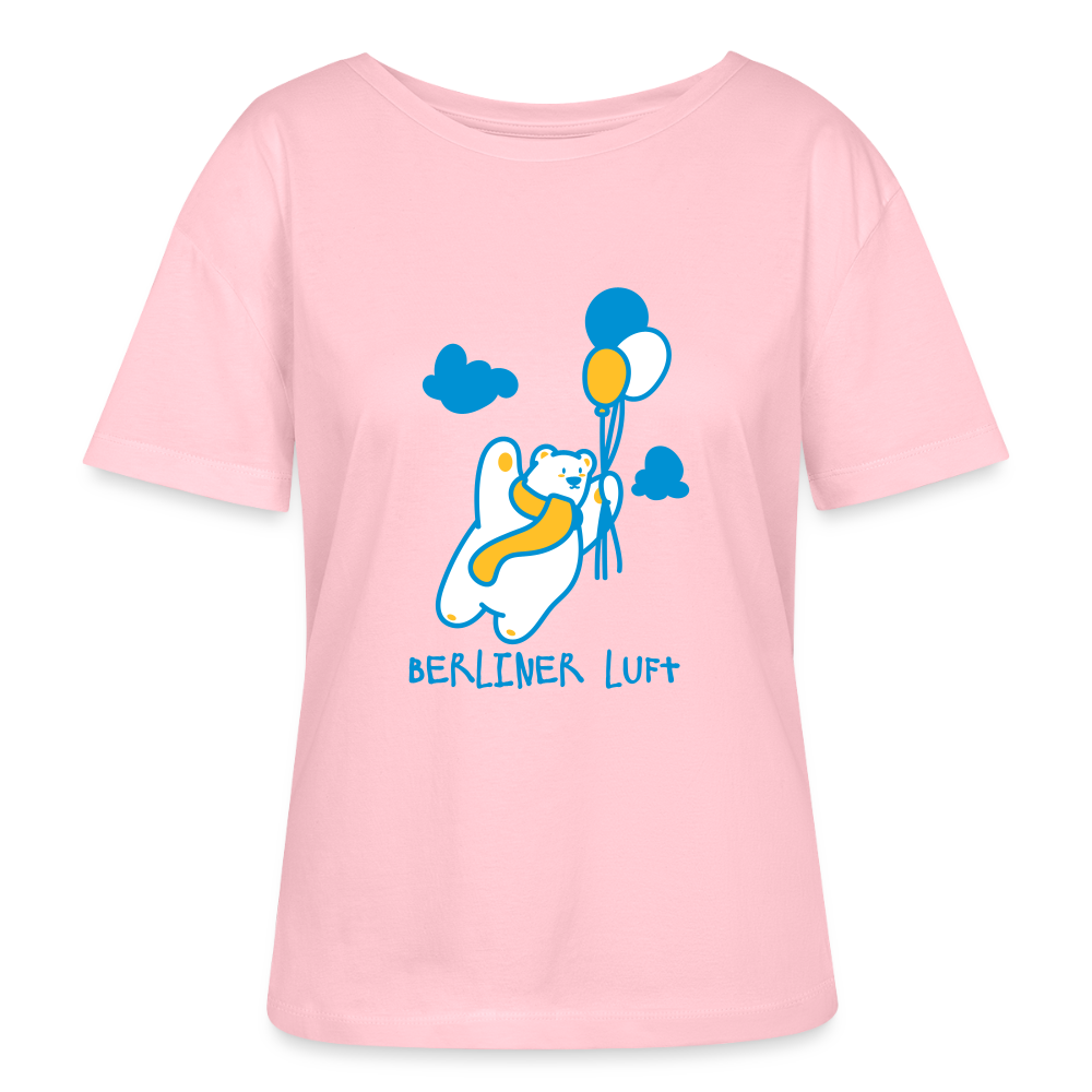 Der Bär fliegt - Relaxed Rundhals Frauen Bio-T-Shirt - Hellrosa
