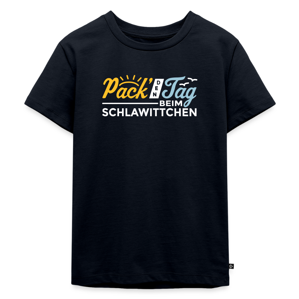 Pack' den Tag beim Schlawittchen - Kinder Premium T-Shirt - Navy