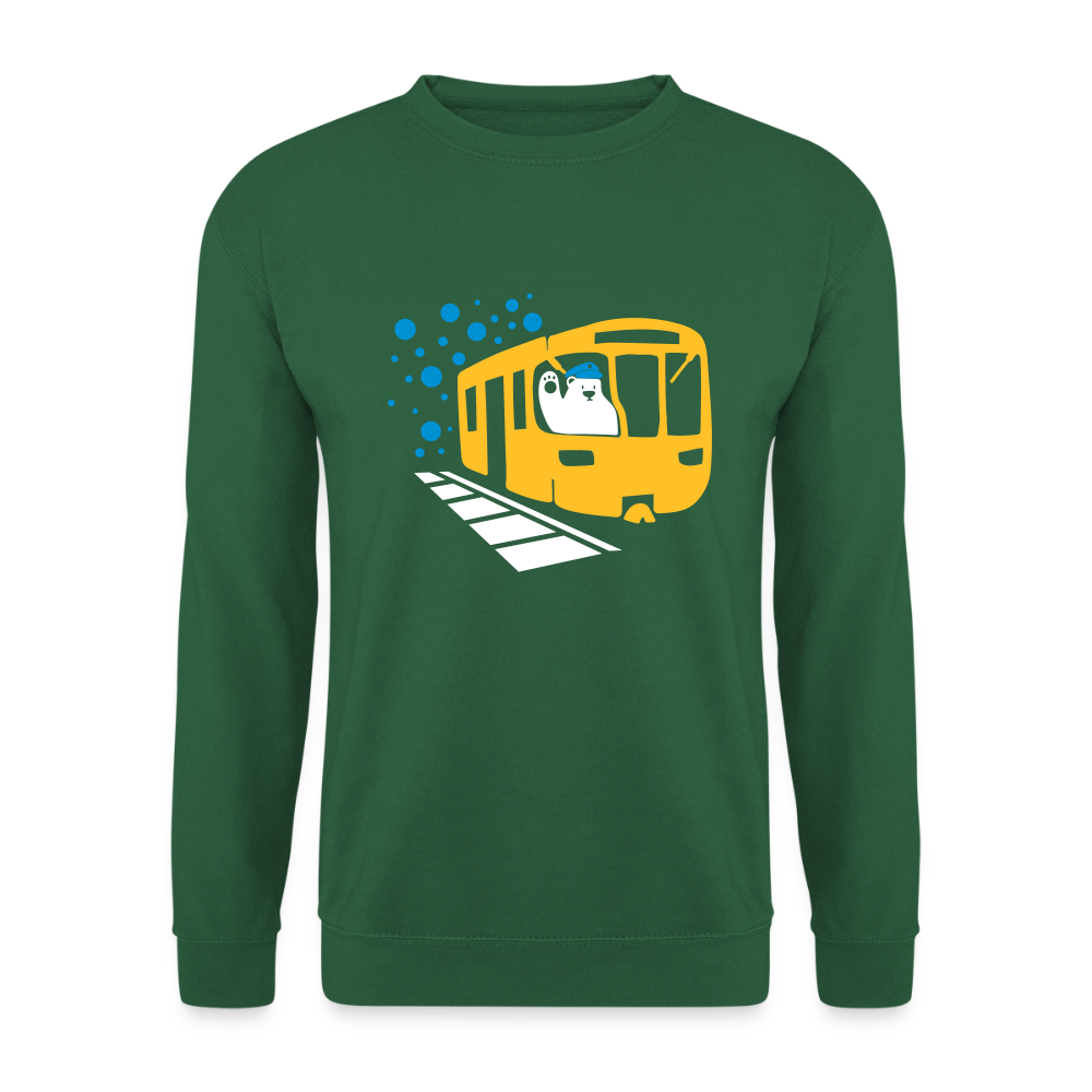 Bär in U-Bahn Kommt - Unisex Pullover - Grün