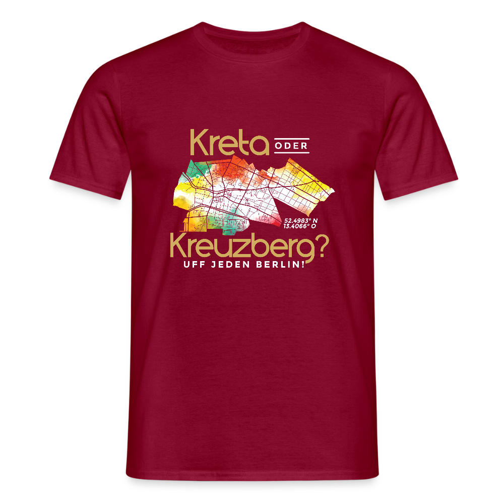 Kreta oder Kreuzberg - Männer Premium T-Shirt - Ziegelrot