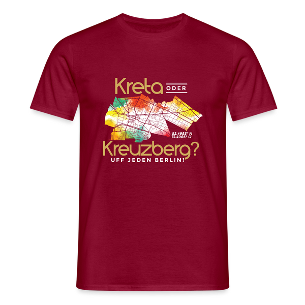 Kreta oder Kreuzberg - Männer Premium T-Shirt - Ziegelrot